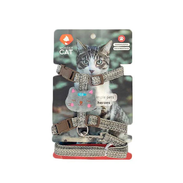 ARNES PARA GATOS + TRAILLA DISEÑO MASCOTAS TALLA M