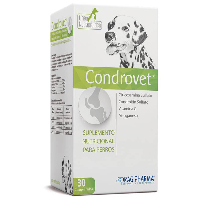 CONDROVET - GLUCOSAMINA, CONDROITIN SULFATO 30 COMPRIMIDOS