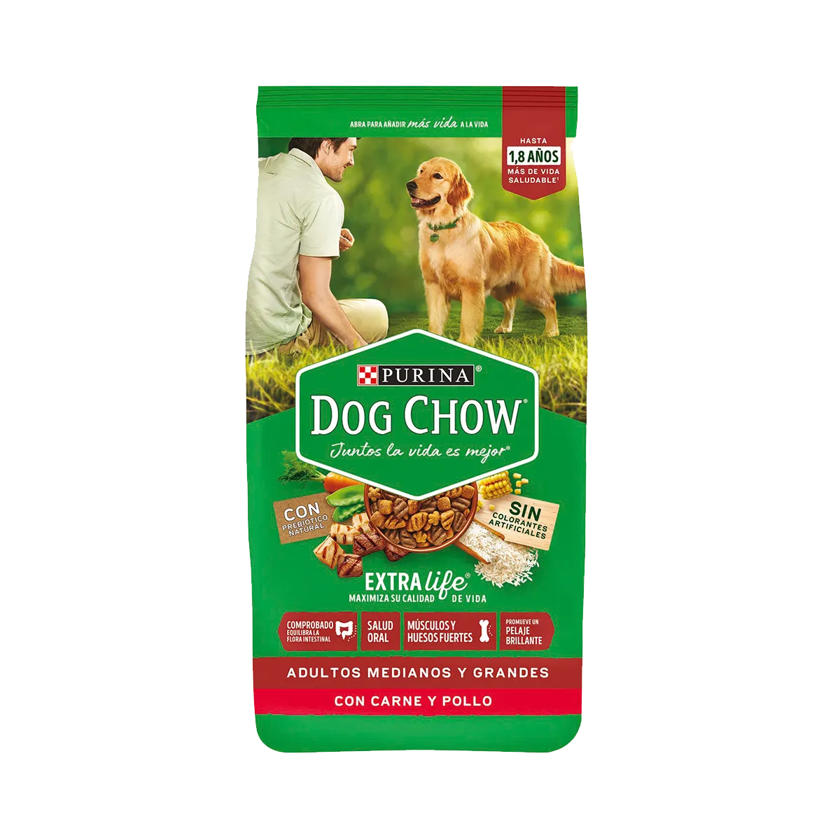 DOG CHOW ADULTOS MEDIANOS Y GRANDES CON CARNE Y POLLO 24K