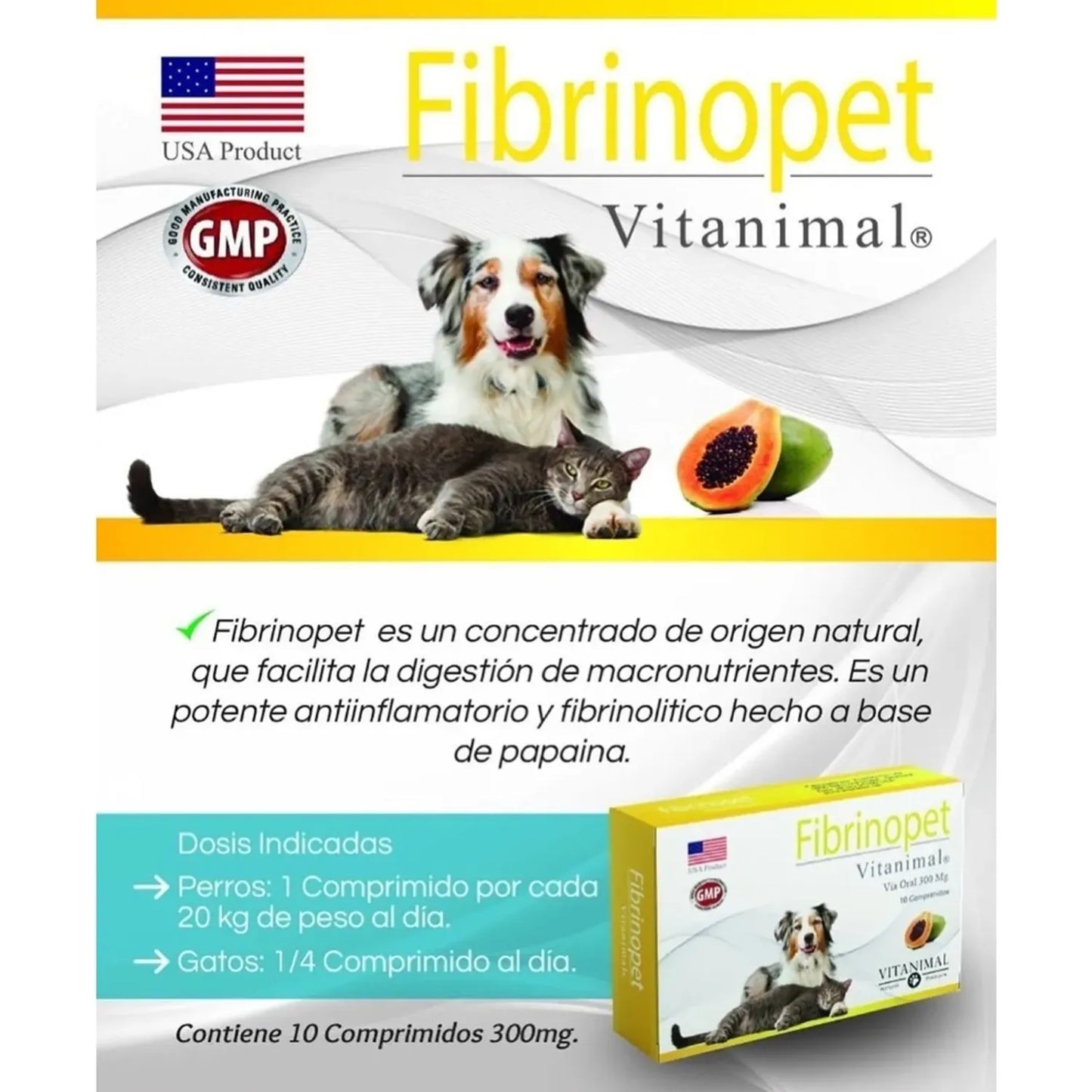 FIBRINOPET 10 COMPRIMIDOS PALATABLES
