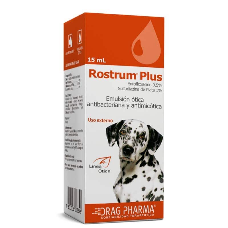 ROSTRUM PLUS ENROFLOXACINO 0,5% SULFADIAZINA DE PLATA 1% 15ML
