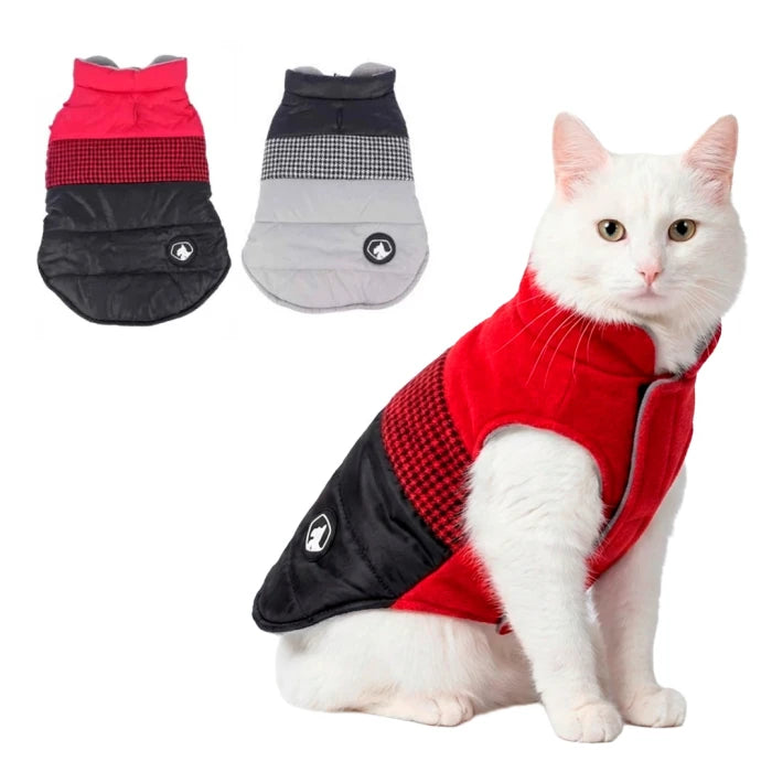 CHAQUETA CON CUADROS EN ROJO