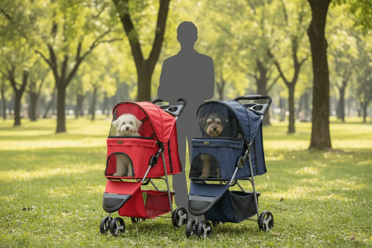 COCHE PARA MASCOTAS TRES RUEDAS EN COLOR ROJO DTC-803