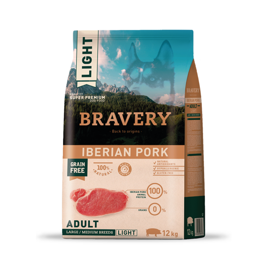 BRAVERY LIGHT IBERIAN PORK ADULT LARGE/MEDIUM BREEDS 4K - 12K