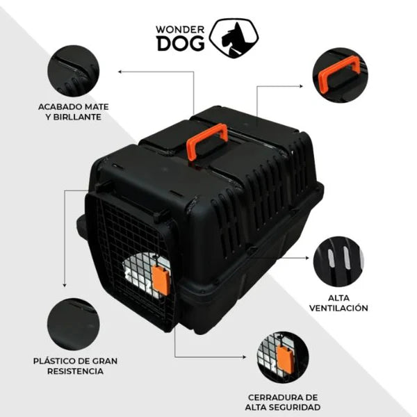 MALETA TRANSPORTE DOG IN BLACK DE WONDER DOG