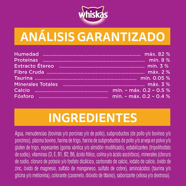 WHISKAS SOBRECITO PARA GATOS POLLO EN SALSA 85GR
