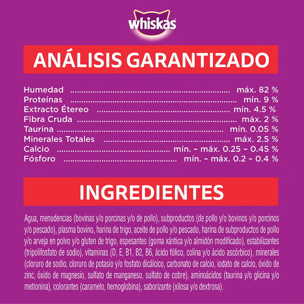 WHISKAS SOBRECITO PARA GATITOS CARNE EN SALSA 85GR