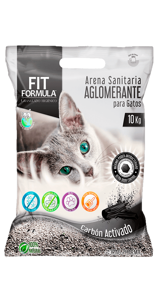 ARENA SANITARIA AGLOMERANTE CARBON ACTIVADO FIT FORMULA 10K