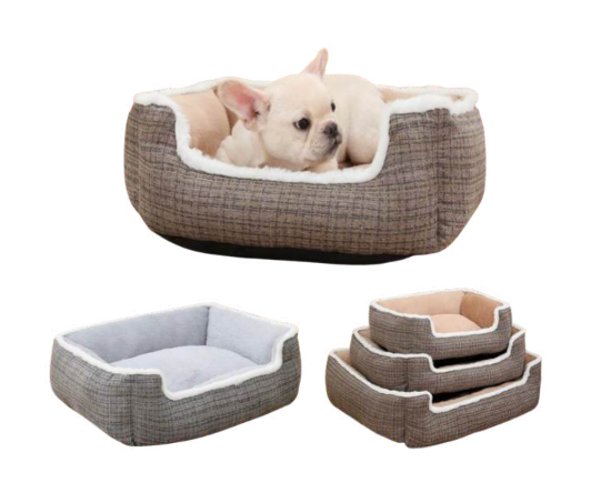 CAMA RECTANGULAR TELA DISEÑO ESCOCES