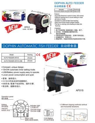 ALIMENTADOR AUTOMATICO PARA ACUARIO DOPHIN AF015