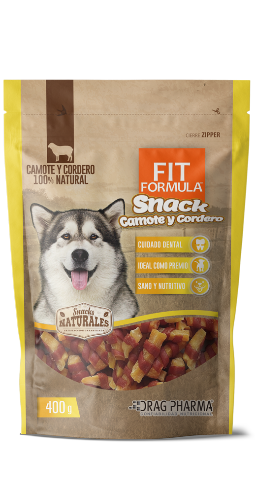 FIT FORMULA SNACK NATURAL CAMOTE Y CORDERO 400GR