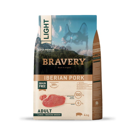 BRAVERY LIGHT IBERIAN PORK ADULT LARGE/MEDIUM BREEDS 4K - 12K