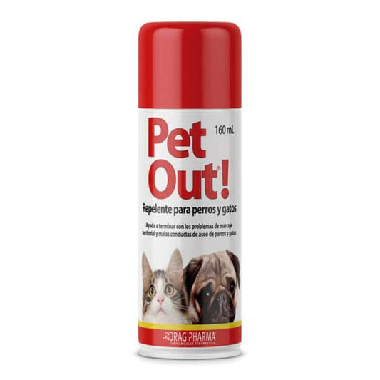 PET OUT REPELENTE PARA PERROS Y GATOS 160ML