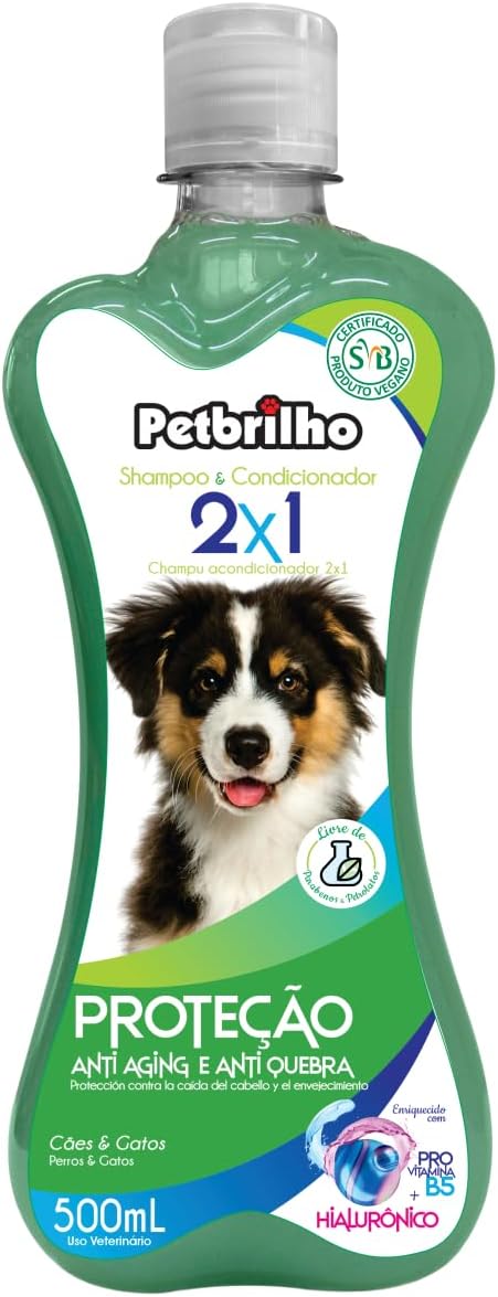 SHAMPOO & ACONDICIONADOR PARA PERROS Y GATOS PETBRILHO 500ML