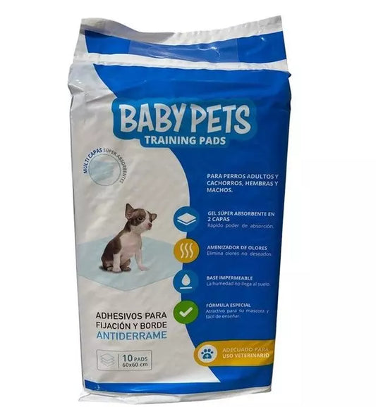 BABYPETS TRAINING PADS 60X60 CM 10 UNIDADES