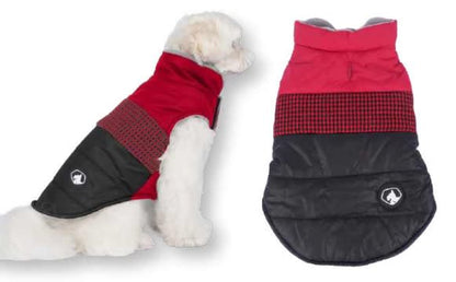 CHAQUETA CON CUADROS EN ROJO