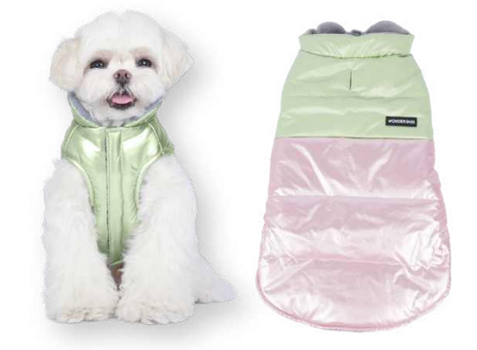 CORTAVIENTOS PERRO VERDE-ROSA