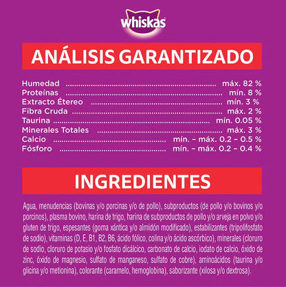 WHISKAS SOBRECITO PARA GATOS CARNE EN SALSA 85GR